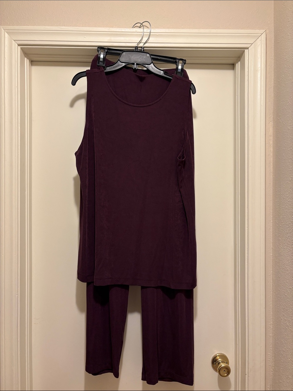 Chico's Plum Sleeveless Top & Wide-Leg Pants Set